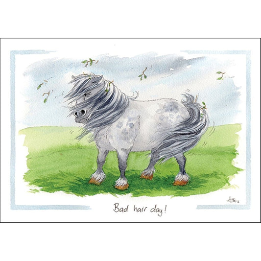 Alisons Animals Funny Horse Card "Bad Hair Day"